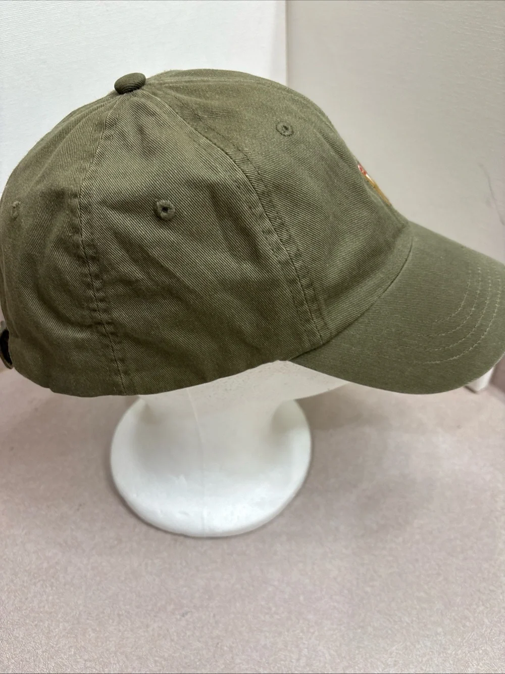 POLO RALPH LAUREN GREEN HAT BASEBALL CAP MULTI COLOR PONY Leather Strap Vintage